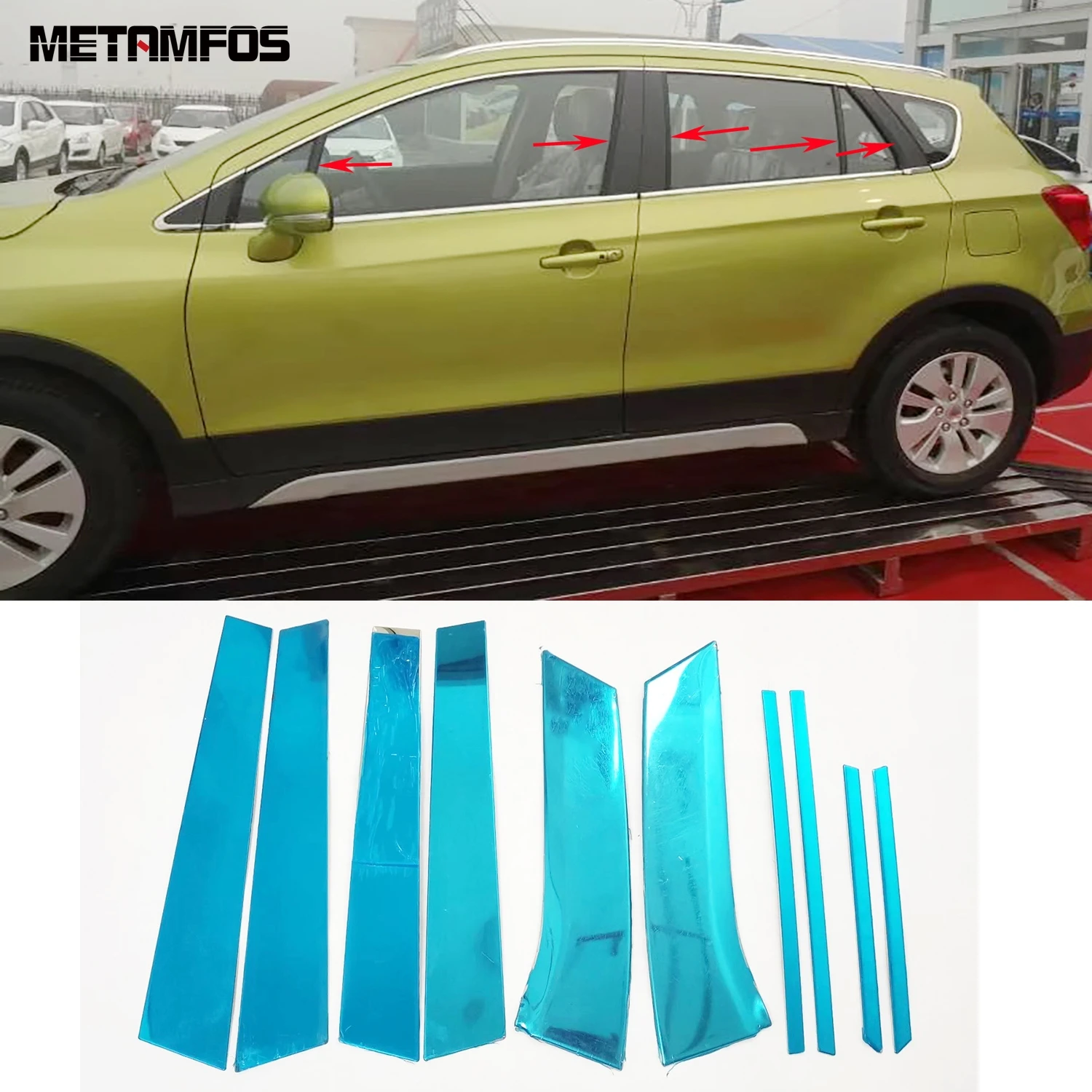 

Для Suzuki SX4 S-Cross кроссовер 2014-2018 2019 2020 оконный центр B C столб крышка отделка стикер аксессуары автостайлинг