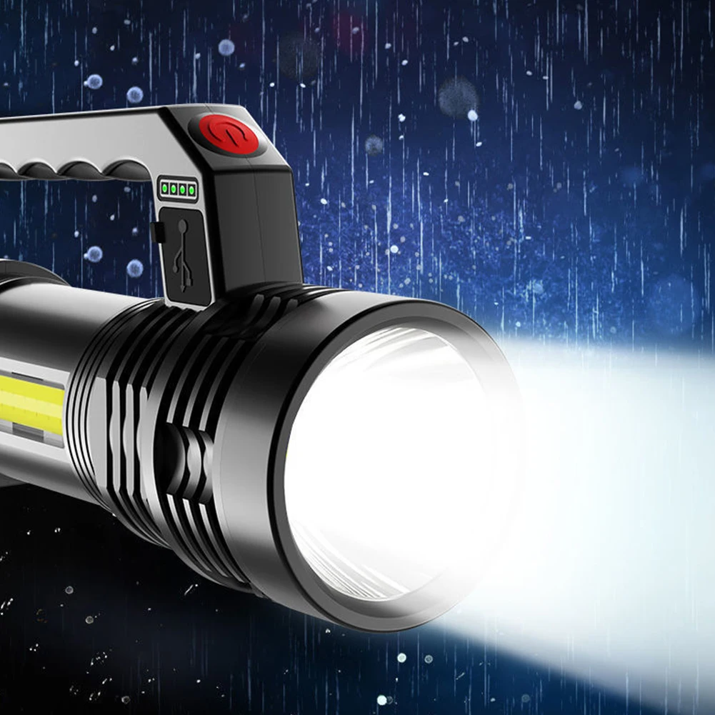 

LED COB Portable Searchlight 4 Modes Waterproof Portable Flashlight Spotlight 300lm 800mAh Micro USB Charging for Outdoor Hiking