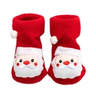Рождественские хлопковые носки для детей, короткая детская одежда для мальчиков и девочек, утепленные теплые носки с напуском для новорожденных, забавные носки для малышей