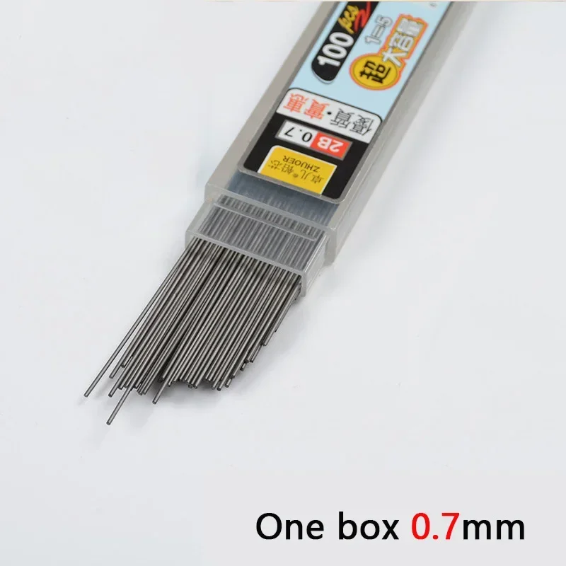 

механический грифель для карандашей, 100 шт./кор., 0,5 мм/0,7 мм, 2B, стержень для карандашей, автоматический стержень для карандашей, школьные принадлежности для художественных эскизов, рисования