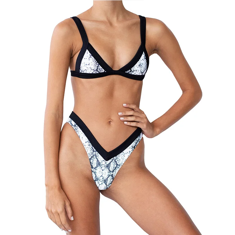 

2022 Sexy Bikini Set Solid Color Swimsuit Women Beach Wear Summer Swimwear High Cut Bathing Suits
