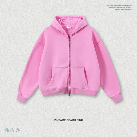 Мужская винтажная флисовая толстовка ZODF Boxy Fit  HY1184