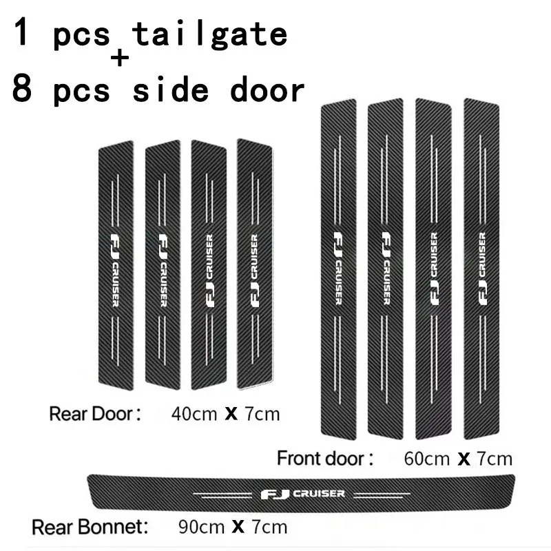 

Автомобильная наклейка из углеродного волокна, защитная полоса для двери багажника, защита от царапин, наклейка для Toyota FJ CRUISER, автомобильные аксессуары, нескользящая