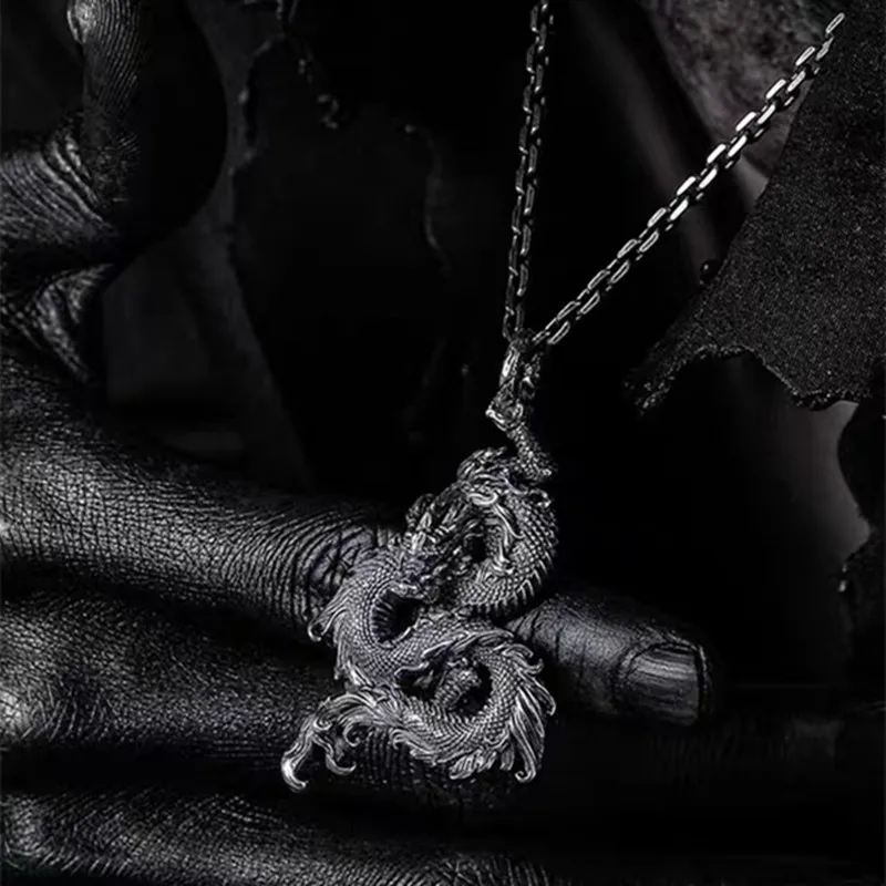 Китайское ожерелье с подвеской в этническом стиле ветер Дракон Мужские Модные