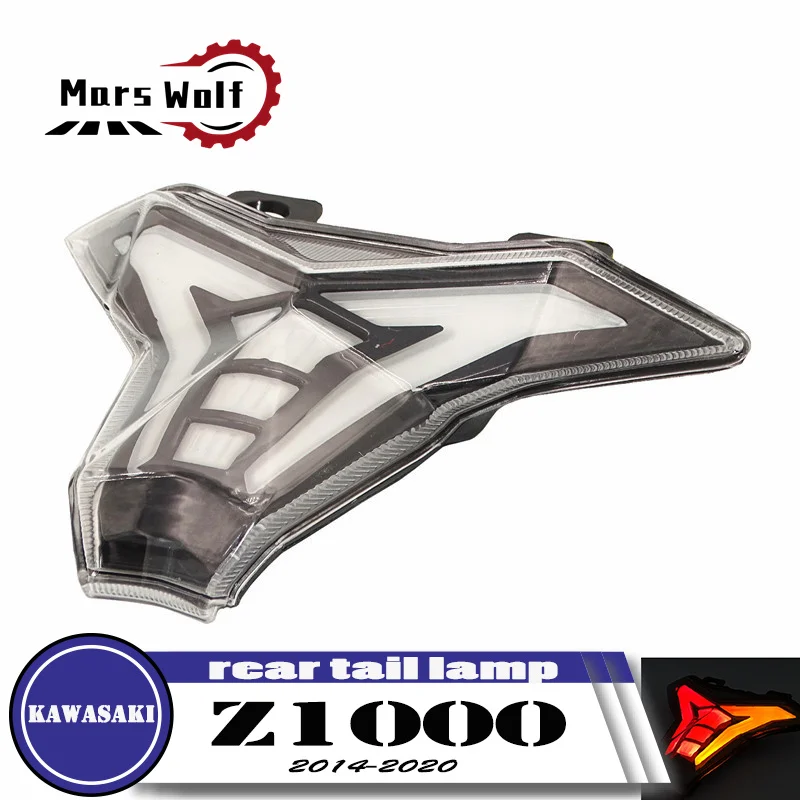 

Задний фонарь для мотоцикла, тормозной сигнал поворота, встроенный светодиодный фонарь для Kawasaki Z1000 2014 2015 -2020 Ninja ZX10R 2016 2017-2020