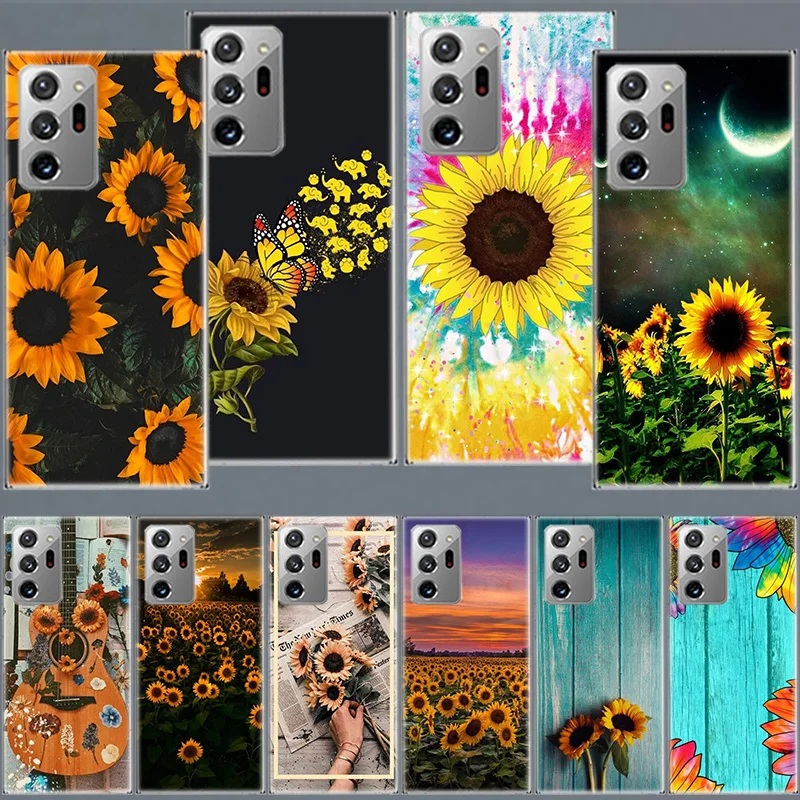 

Beautiful Yellow Sunflower Phone Case For Samsung Galaxy Note 20 Ultra 10 9 8 J8 J6 J4 Plus S10 Lite 2020 5G S6 Edge F52 F62 F12