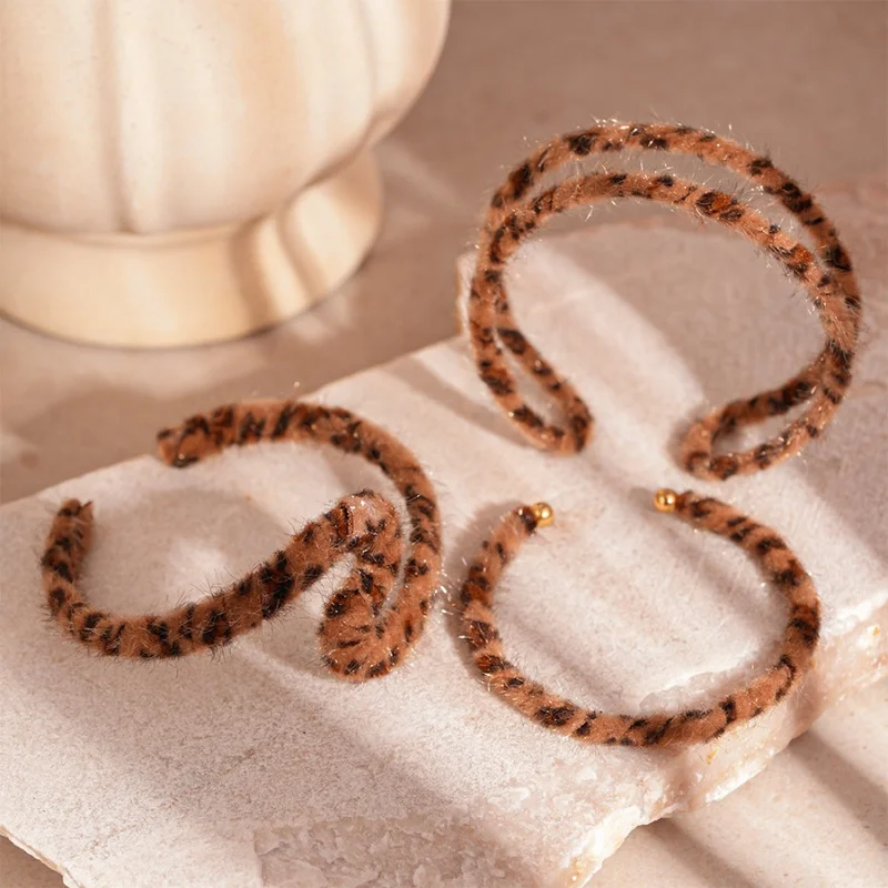 Модный осенне-зимний ретро конский волос флокированный леопардовый круг с