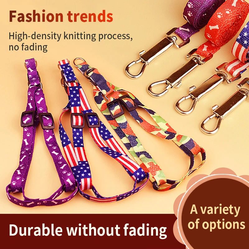 

Шлейка и поводок для собак, регулируемый дышащий жилет из ткани, для маленьких и средних питомцев