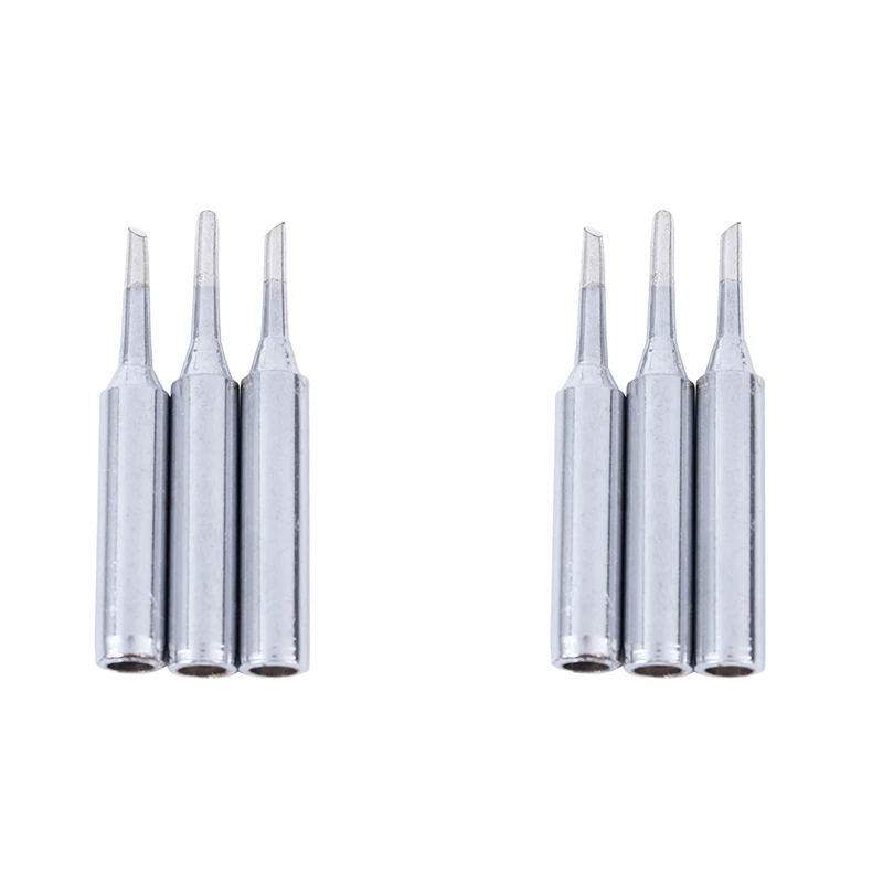 

6 шт. 900M-T-2C 60 Вт 2 мм широкоугольный паяльник наконечник 43X6 мм