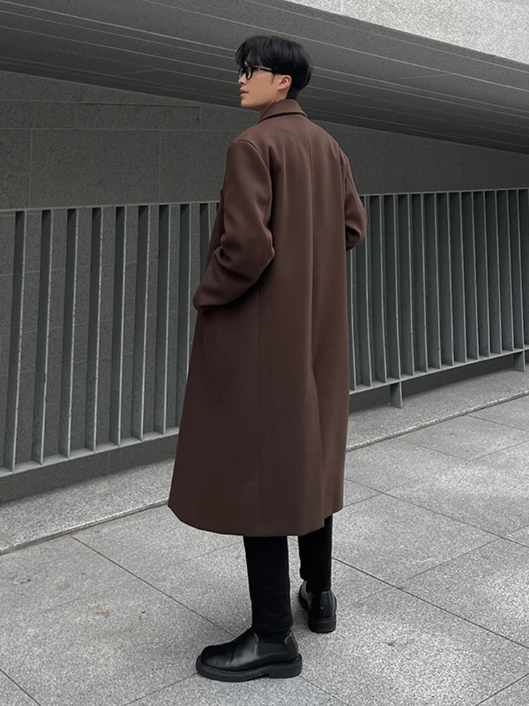 Шерстяное пальто корейской серии мужское осенне-зимнее модное повседневное