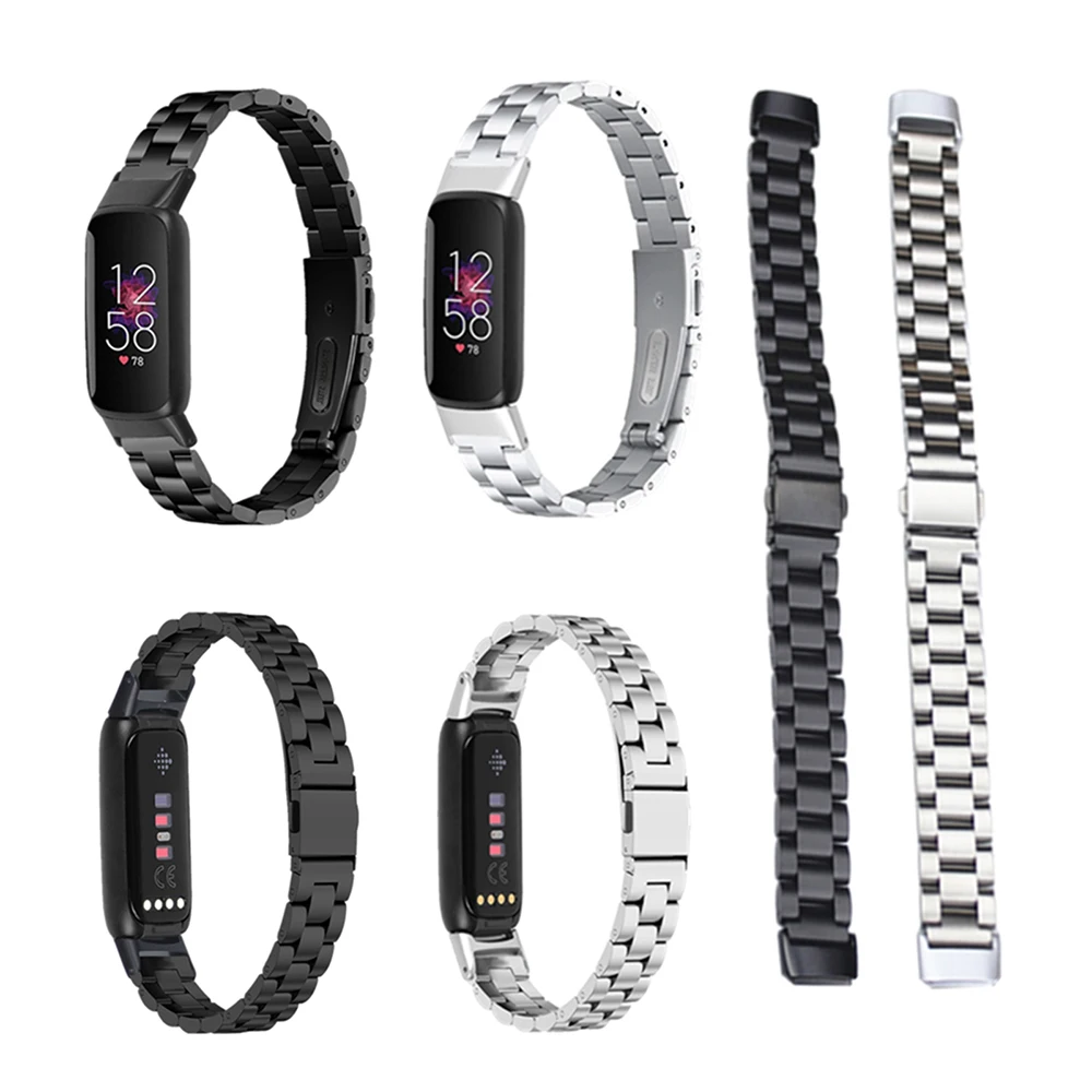 

Watch Strap Smart Accessories Smartwatch Multicolor Solid Steel For Fitbit Luxe Replacement Wristband Watch Band