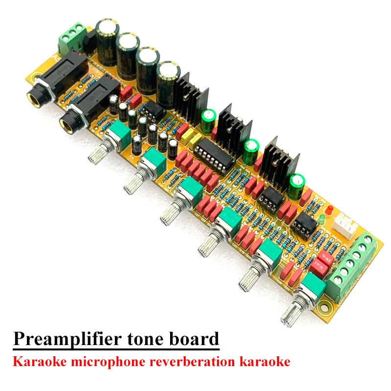 

HIFI Preamplifier Tone Board, Bass, Midrange and Treble Adjustment, Karaoke Microphone Reverberation Preamplifier Board