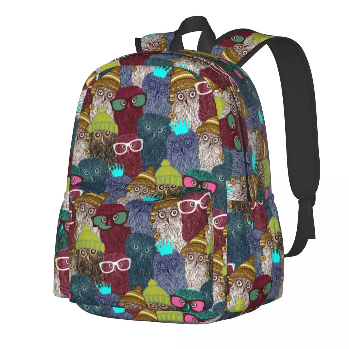 

Owl In Crown Backpack Boy Girl Funny Animal Durable Backpacks Polyester Stylish High School Bags Trekking Designer Rucksack
