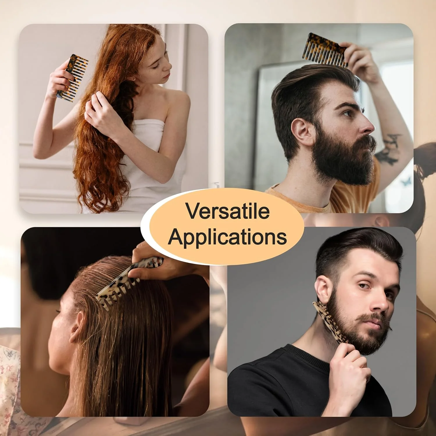 2 упаковки больших расчесок для распутывания волос из ацетата целлюлозы расческа