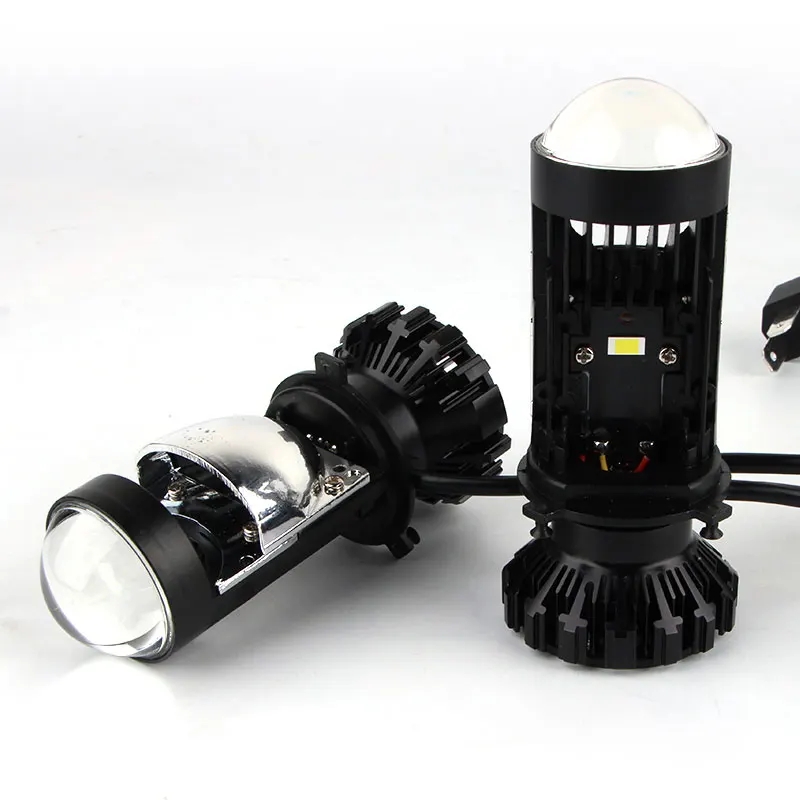 

H4 LED Mini Lens H4 LED T2 Projector Lens 120W Car Headlight Bulbs High Low Beam Projector Headlamp 6000K White Auto Light LHD