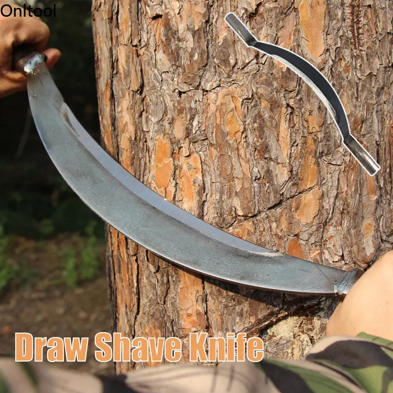 

51cm Curved Draw Shave Woodworking Tool Wood Carving Tools Wood Draw Knife Manganese Steel Woodworking Debarking Tools