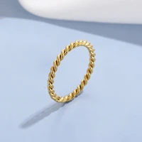 fashion simple twist ring for women gold stainless steel wedding band girls stacking jewelry accessories