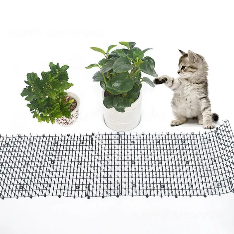 

Garden Cat Scat Mats Repellent Mat Safety Trees Skewer Prickle Strips Spikes Prevent Dog Cat Mesh Plastic Spike Pet Products