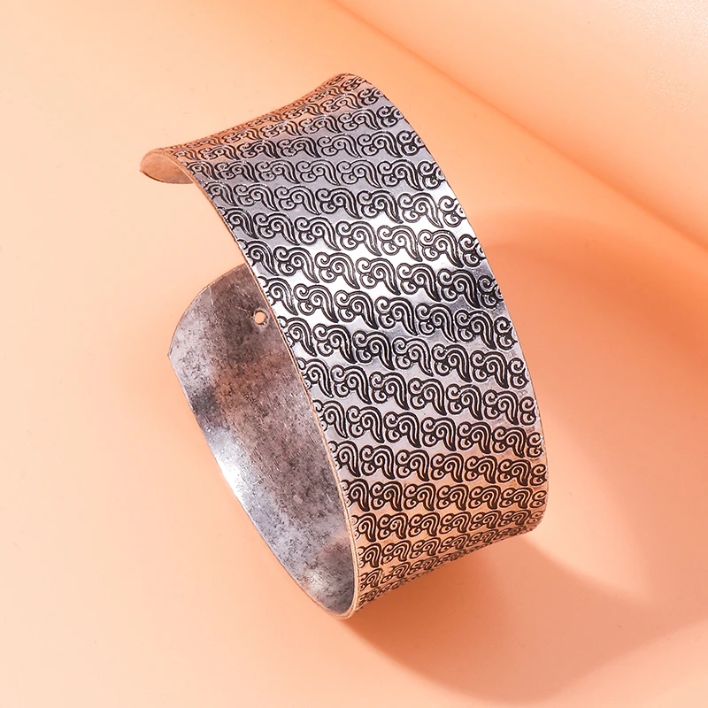 

1PC Tibetan Vintage Cuff Bangle Bracelets for Women Lucky Tibet Silver Carved Wide Bracelets Bangles Punk Jewelry Wristband