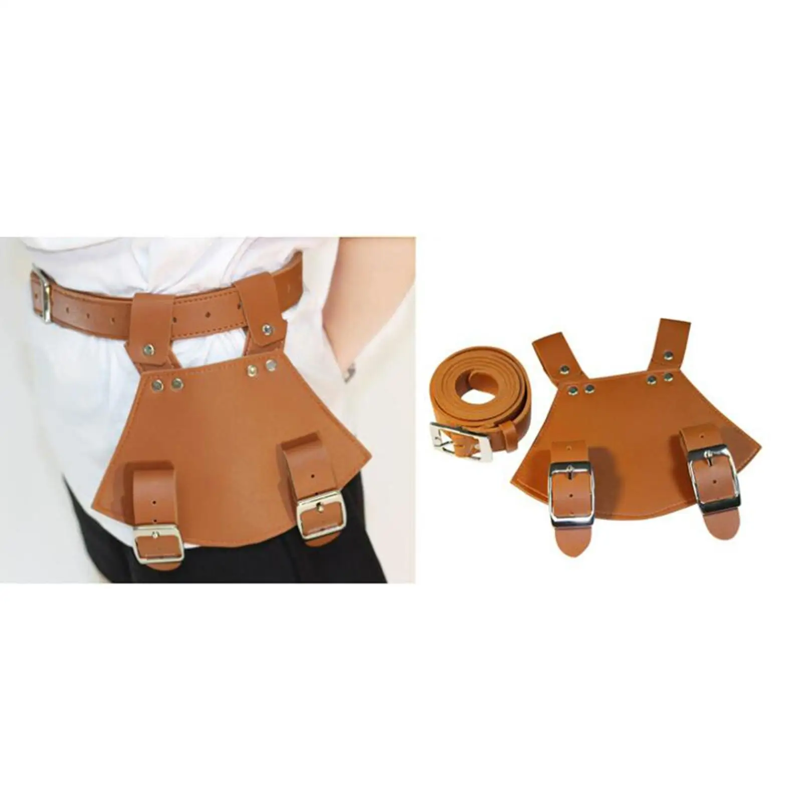 Ренессансный пояс с кобурой для меча из искусственной кожи с металлической пряжкой и двумя цветами.