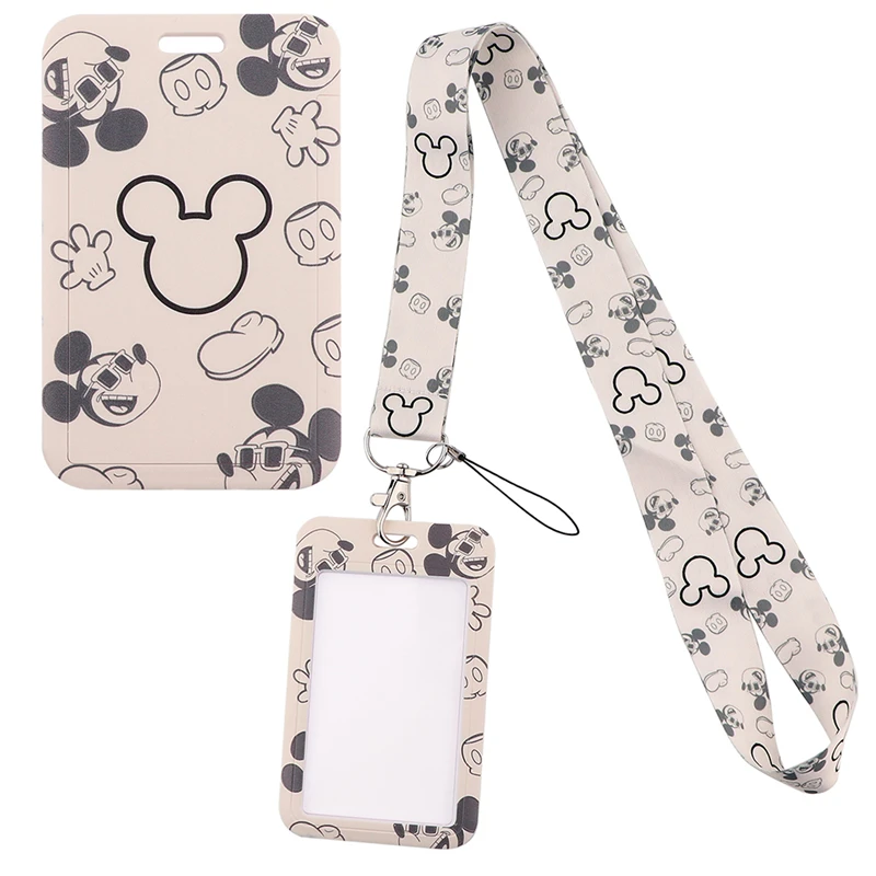 

Mickey Mouse Neck Keychain Necklace Webbings Ribbons Anime Cartoon Neck Strap Lanyard ID badge Holder Keychain Lanyards Gifts
