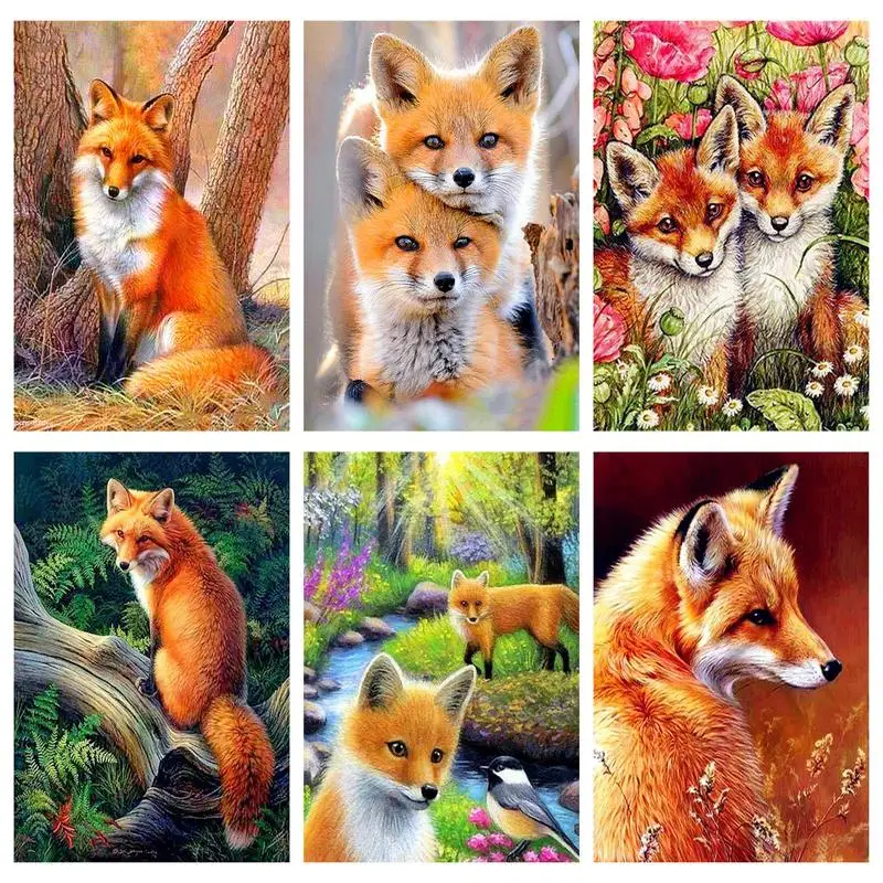 

DIY 5d Full Diamond Painting Fox Handmade Diamond Embroidery Animal Cross Stitch Kits Living Room Wall Art Painting Home Decor