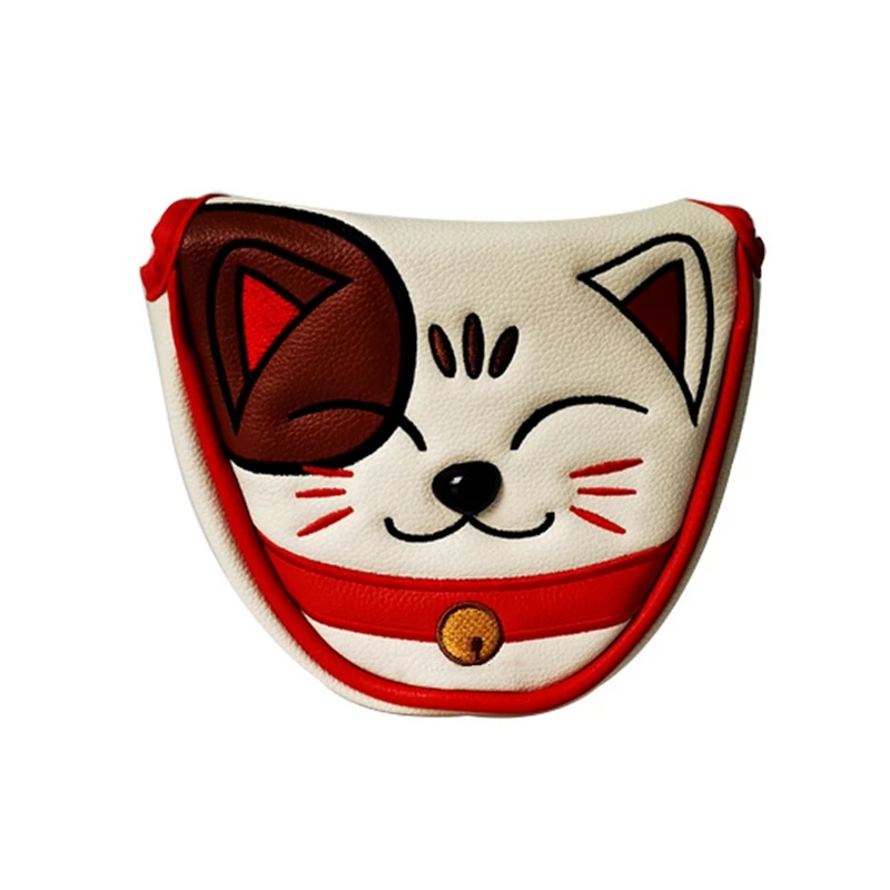 Чехол с вышитым изображением кошки и клюшки для гольфа Водонепроницаемый чехол из искусственной кожи