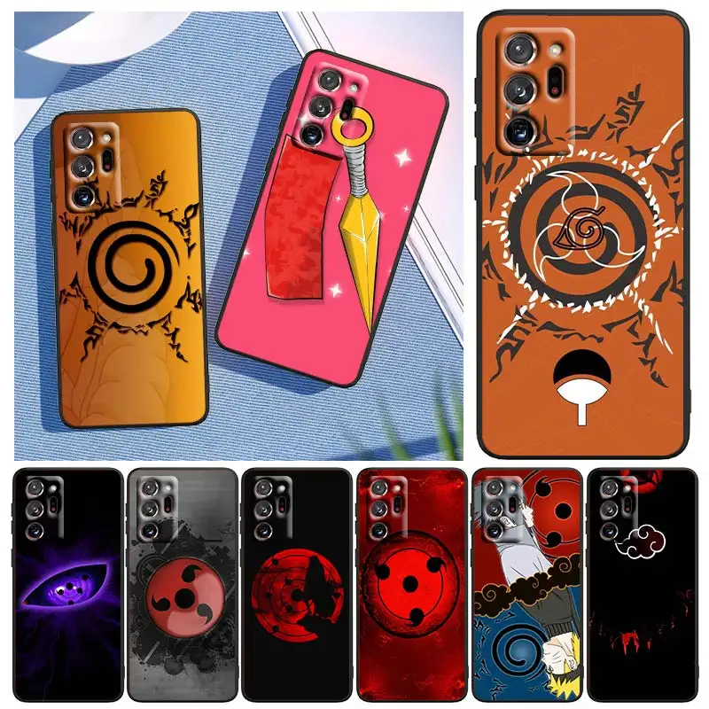 

Fashion Naruto LoGo For Samsung Note 20 Ultra 10 Pro Lite 9 8 F52 F42 F22 M21 M60S M62 M31 M12 M32 Black Phone Case Capa