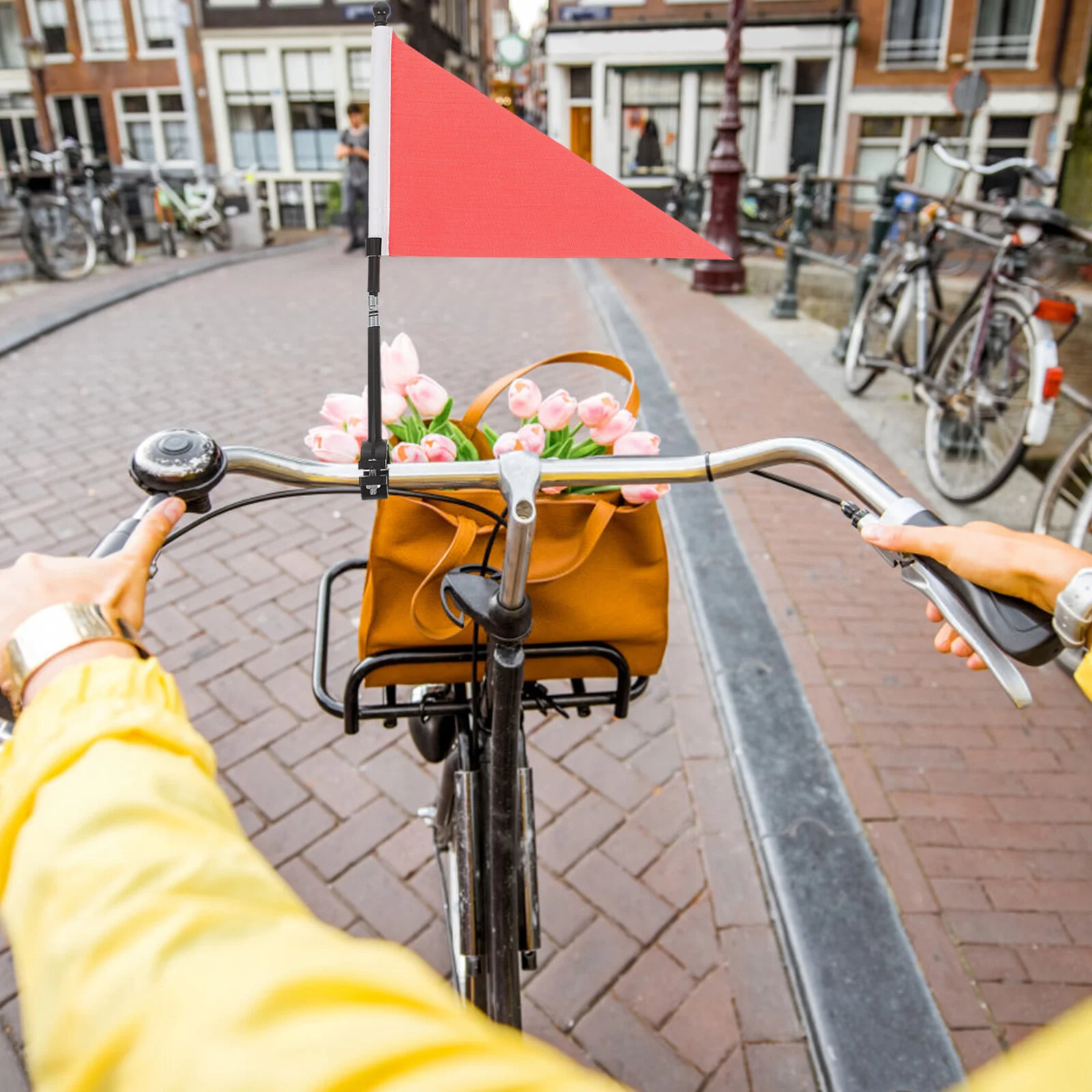 

3 Sets Bicycle Flag Bike Safety Handlebars Out Door Decor Accessories Portable Polyester Warning Kids Flags Child Pole