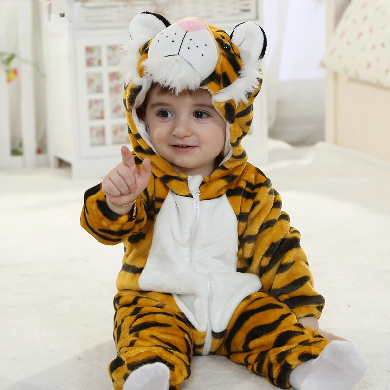 

Cute Cartoon Flannel Baby Rompers Tiger Rabbit Panda Pajamas Cotton Baby Boy Girl Animal Costume Baby Jumpsuit Kigurumi Outfit