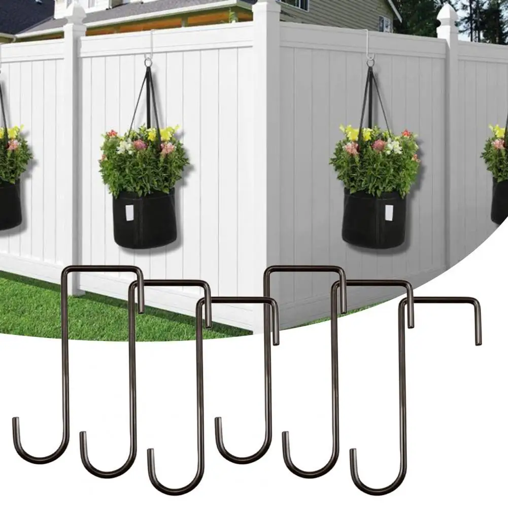

6Pcs/Set Fence Hooks Corrosion Resistant Load Bearing Hanging Design Garden Plant Basket Holder Fence Tool