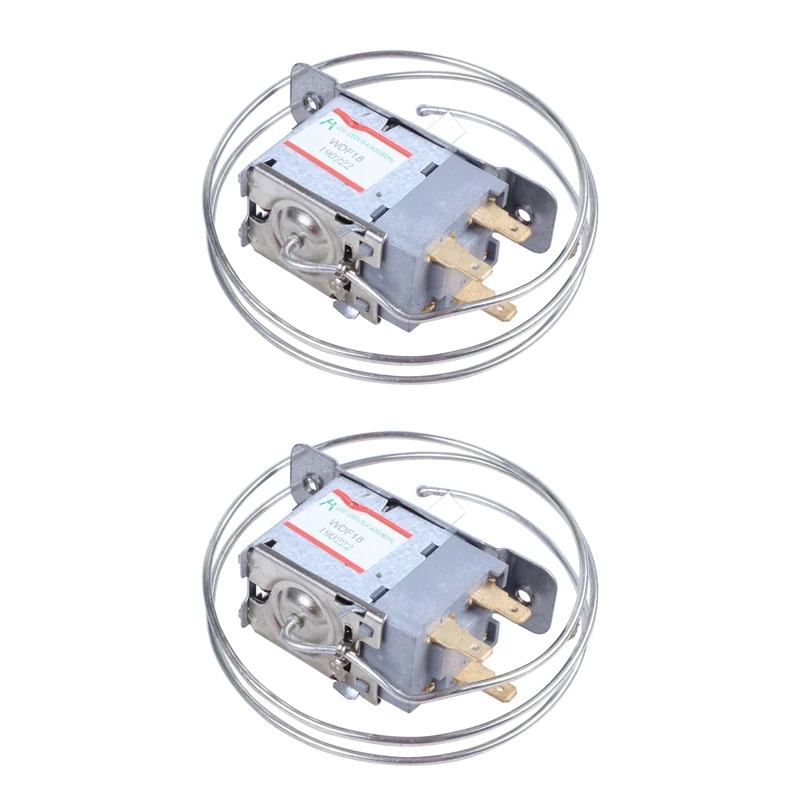

2X AC 220V-250V Volt 5(4)A 3-Pin 5.8Mm Dia Shaft Refrigerator Thermostat