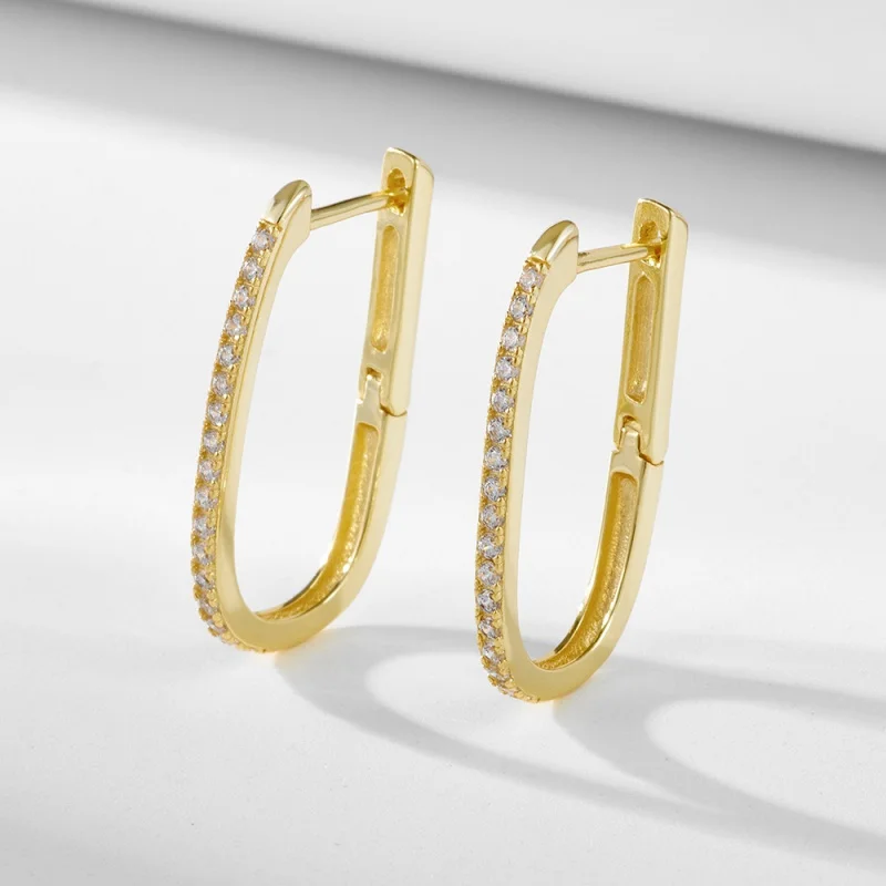 

Женские серьги из стерлингового серебра S925, серьги в форме подковы, модные зажимы для ушей для поездок, простые универсальные украшения для ушей