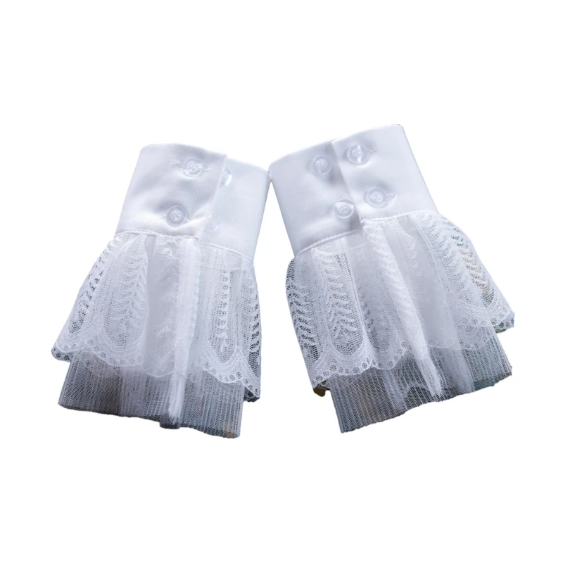 

Detachable Layered Wrist Cuffs for Woman Teens Shirt Dress Sweater Decorative 57BD