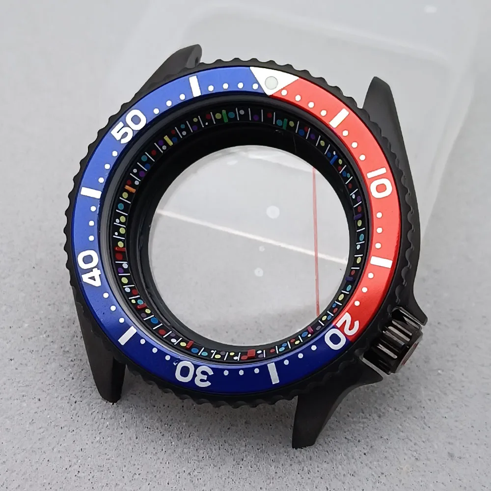 Корпус NH35 42 мм серебристо-черный корпус алюминиевый безель подходит для часов NH36