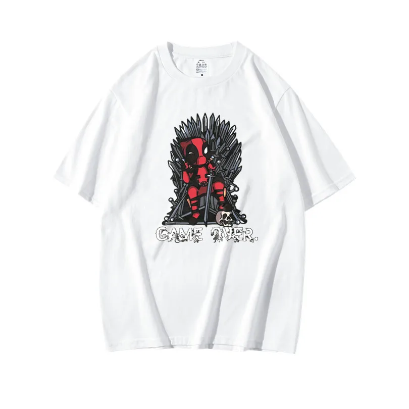 

Mens Tshirts Game Over Anime Printed 2023 New Summer Fashion Brand Cotton Loose Breathable Casual Tees Tops Hip Hop T-shirts