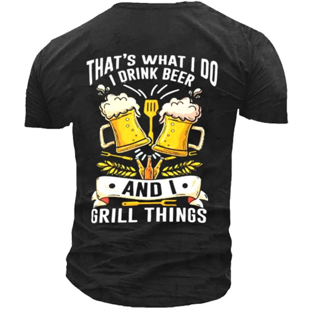 

Men's Summer T-Shirts 3D Beer Print Fashion Tee Top Oversized Men's Clothing New 2022 Cotton Harajuku T-Shirt for Men Blouses
