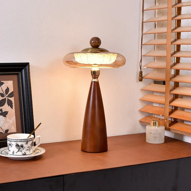 Настольная лампа в американском винтажном стиле середины века из массива дерева, светодиодная, для спальни, прикроватная, для создания атмосферы, для домашнего декора, новинка, энергосберегающая (art.: 3920da5316cd5) - 3920da5316cd5