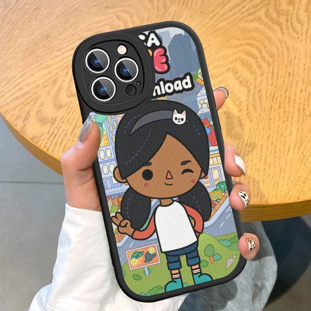 Toca Boca Toca Life World Phone Case Hard Leather For iPhone 14 13 12 Mini 11 14 Pro Max Xs X Xr 7 8 Plus Fundas