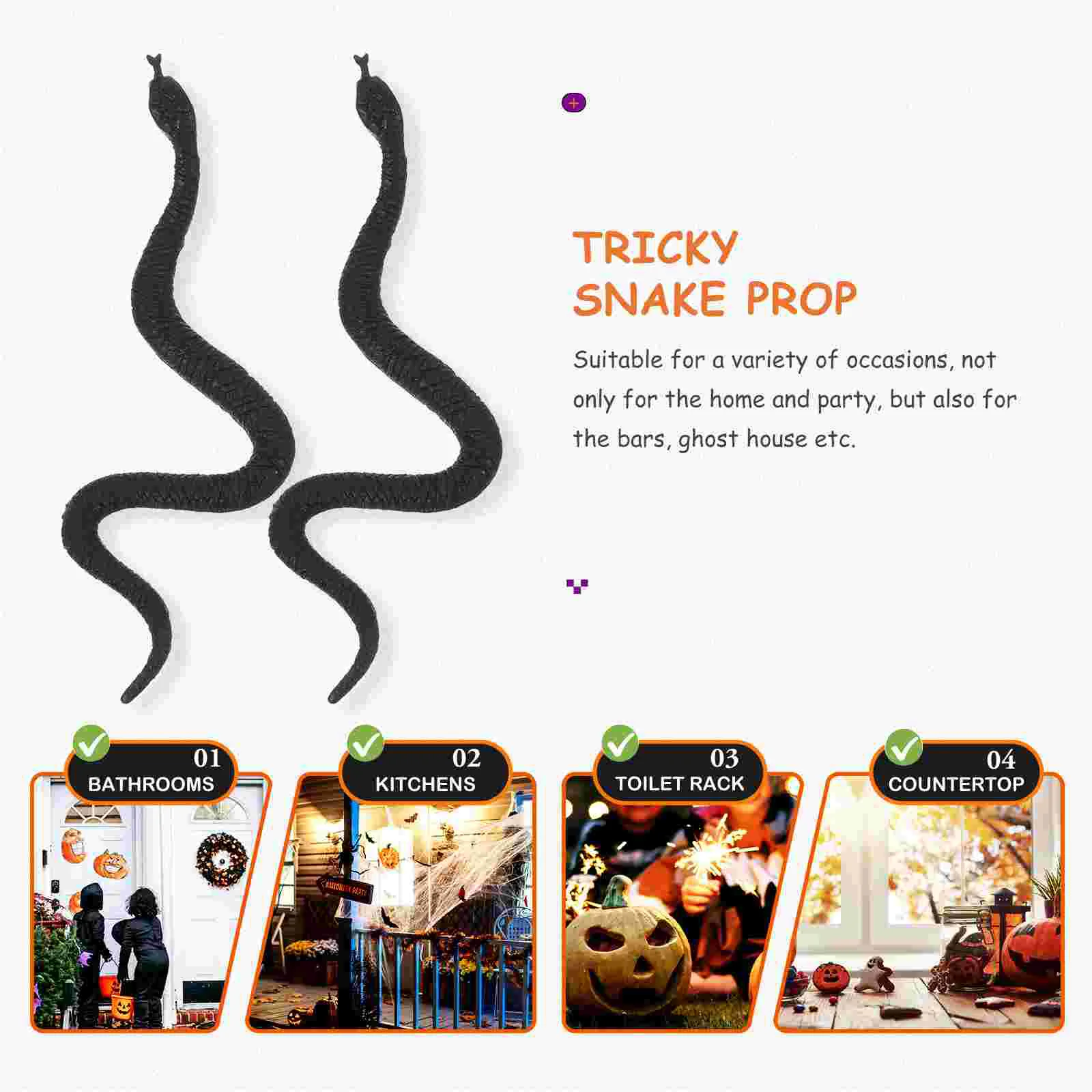 

100 Pcs Toy Snake Creepy Prank Props Halloween Toys Gift Childrens Plastic Snakes Tricky Animal