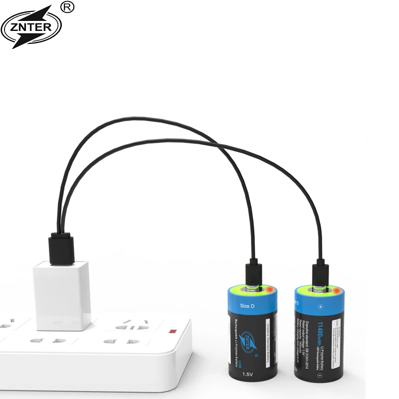 Аккумулятор ZNTER 1 5 В МВт-ч аккумуляторные батареи Micro USB аккумулятор D Lipo LR20 для