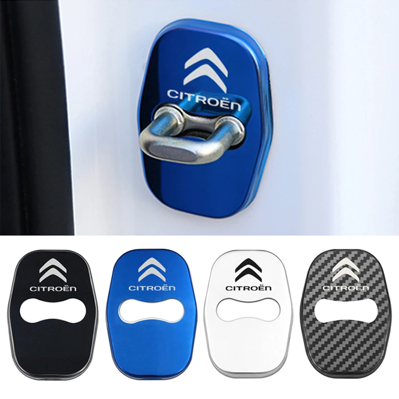 

4PCS Car Door Lock Cover Protective Emblem Buckle For Citroen C1 C2 C3 C4 C5 C6 C8 Berlingo Cactus Picasso C-Elysee Vts Aircross