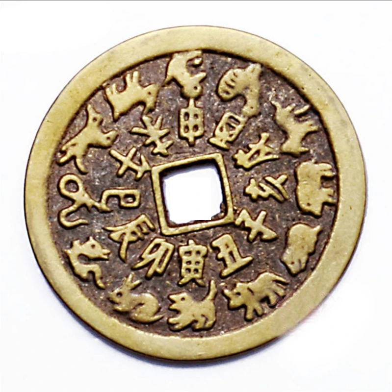 

Pure Copper Zodiac Bagua Copper Coin Antique Coin Craft Collection
