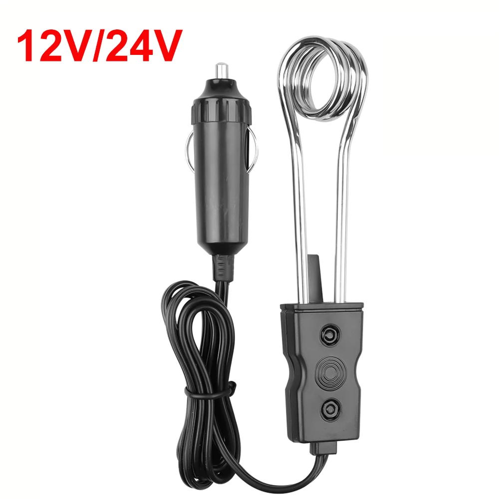 120W Car Immersion Heater 12V 24V Warmer Heater Durable Auto Electric Boiler Hot Water Tea Coffee Water Heater Universal