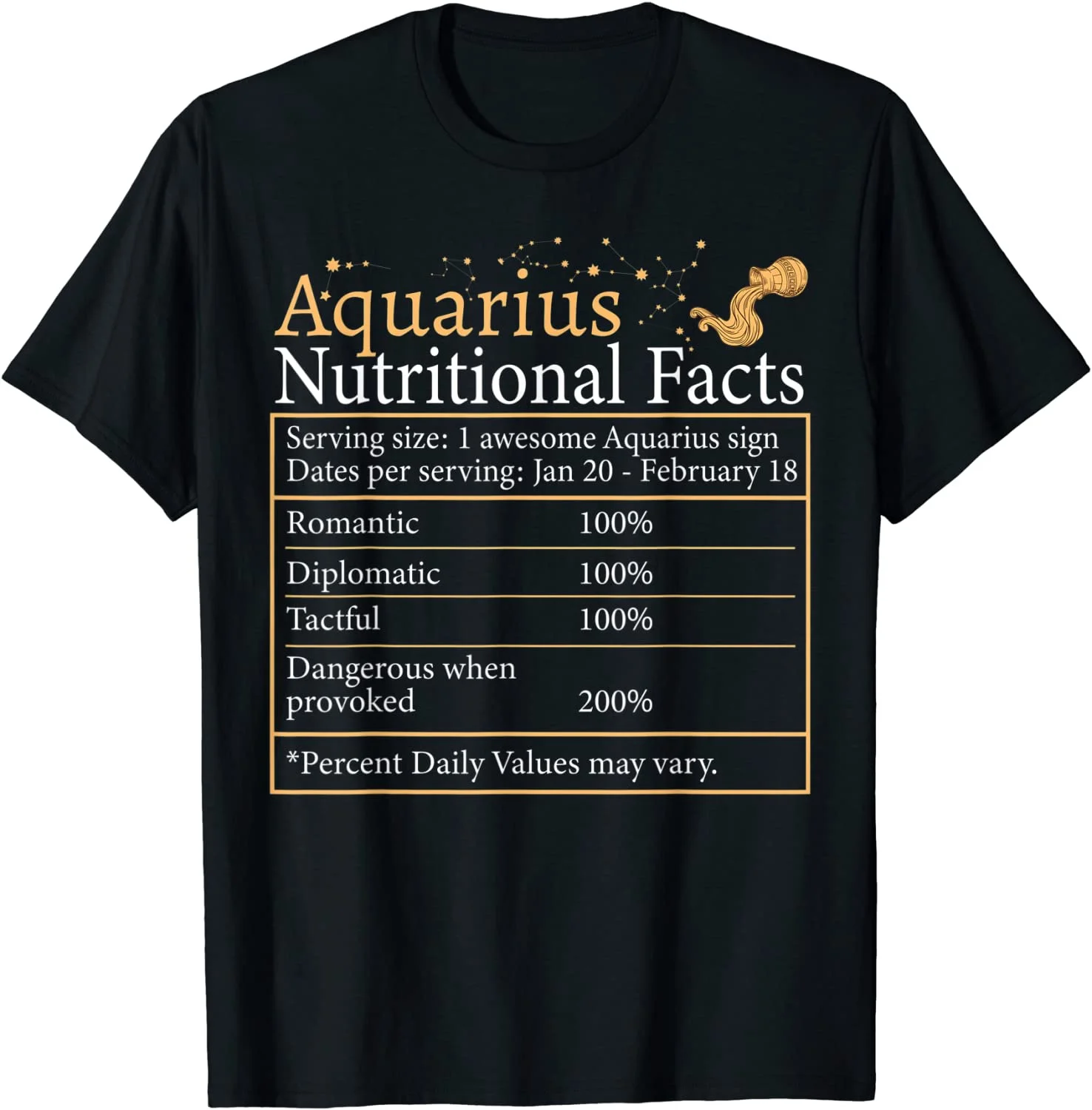 

Aquarius Nutrition Astrology Zodiac Sign Horoscope women men T-Shirt