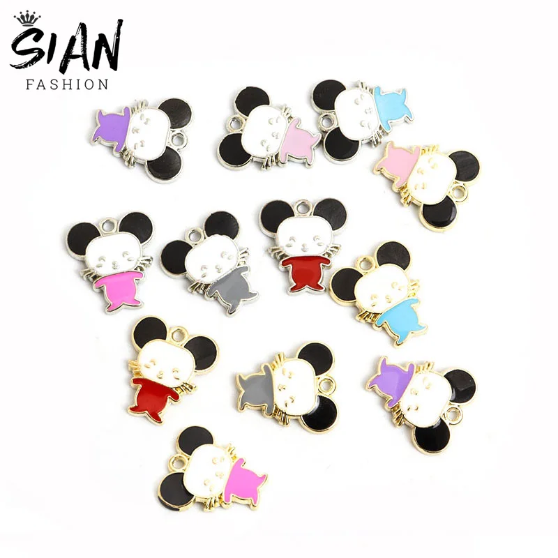 

10pcs/Lot Cute Colorful Animal Mouse Enamel Charms for Pendant Necklace Keychain Earrings DIY Jewelry Makings Handmade Findings