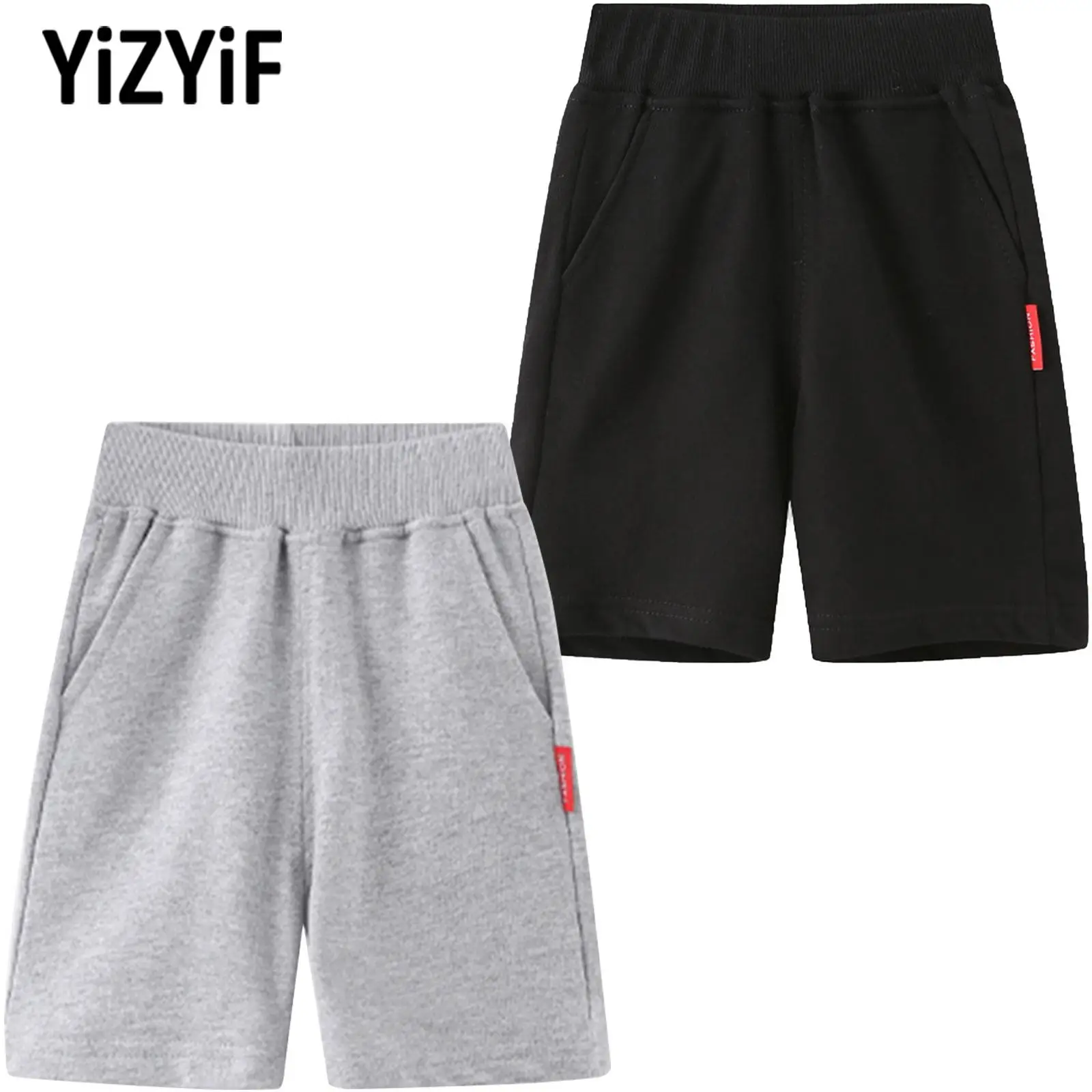 

Toddler Boys Cotton Running Shorts Solid Color Casual Sports Pants Mid Waist Shorts Children Outdoor Short Sweatpants Sportswear