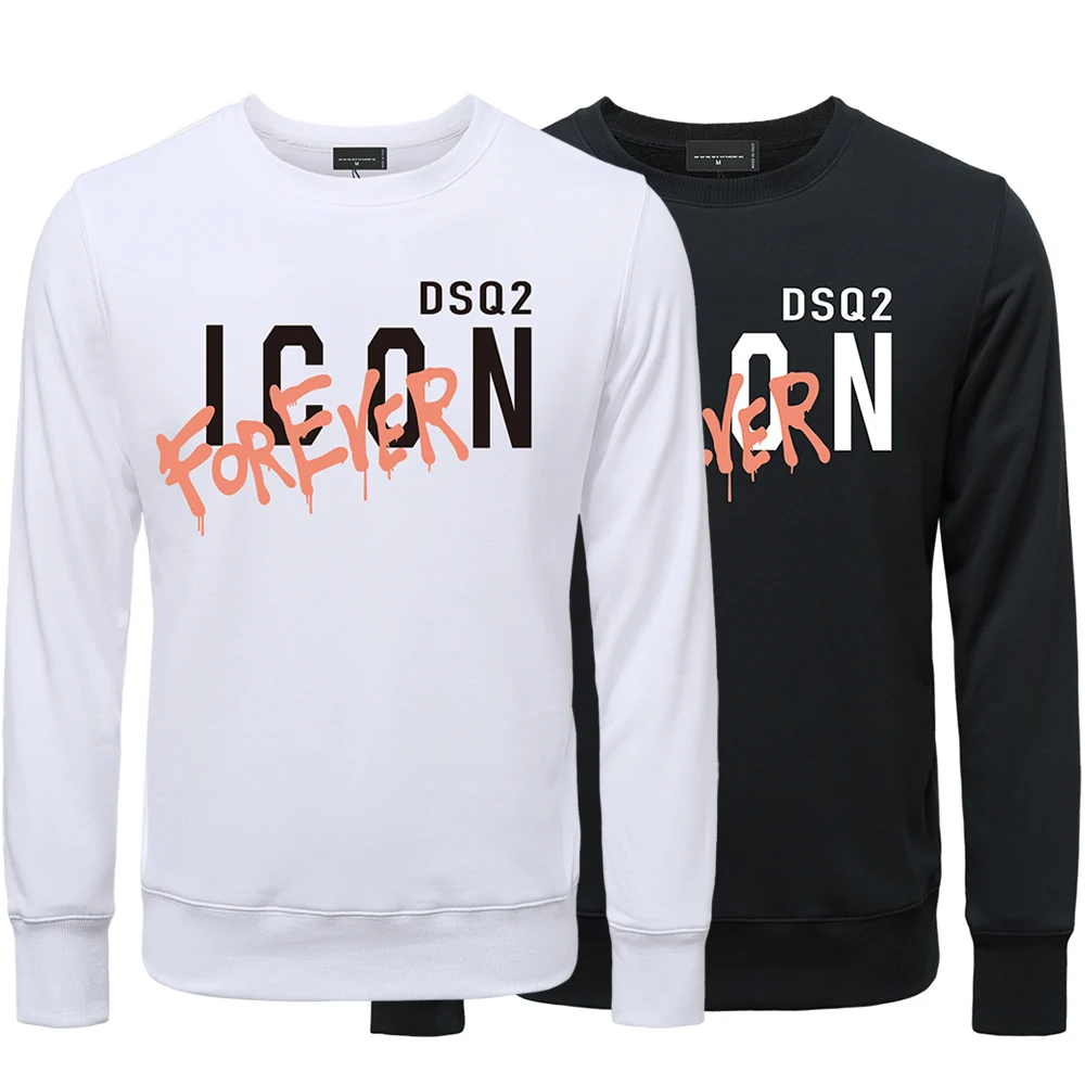 

Dsq2 Brand Autumn Winter Mens Sweatshirt Mens Fashion Casual Loose Pullover Sweater ICON Print Street Sport Jogging Couple Hoodi