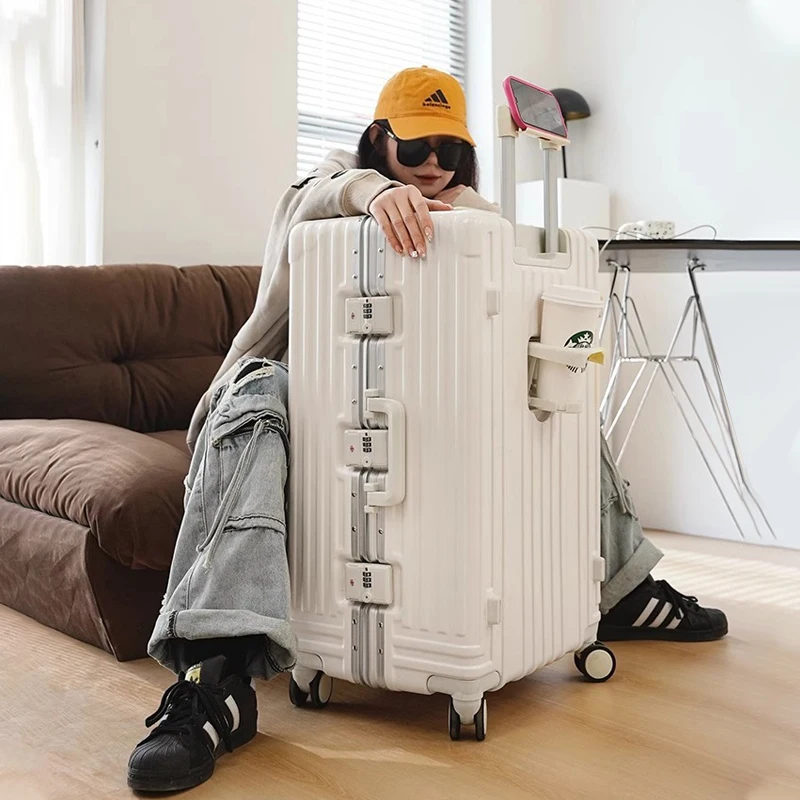28-дюймовый большой багаж многофункциональный чемодан с алюминиевой рамой ПК