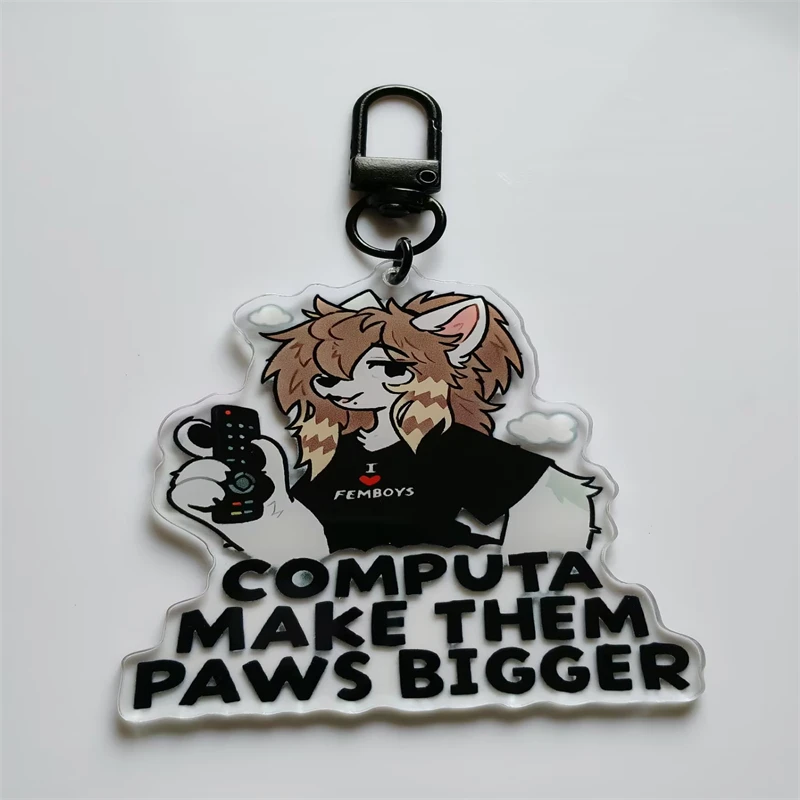 Брелок из акрила Computa Make Them Paws Bigger - Пушистый акриловый брелок с милым животным, тематический шарм для сумки, коллекционный подарок для фанатов (art.: 3920dc2e2648d) - 3920dc2e2648d